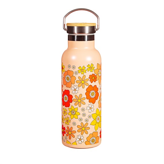 70s Floral Water Bottle