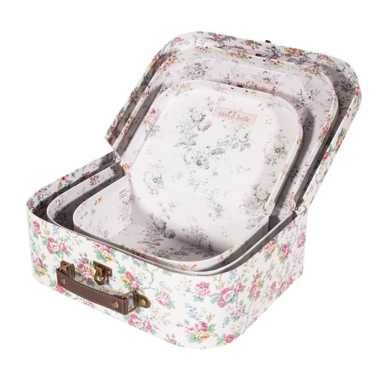 Sass and Belle Set of 3 Suitcases – Vintage Floral – Elenfhant