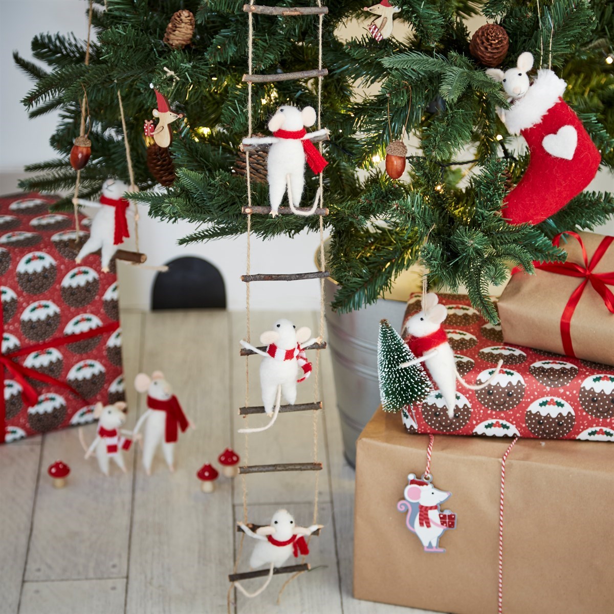 Home Furniture Diy Christmas Mice Hanging Decorations Christmas