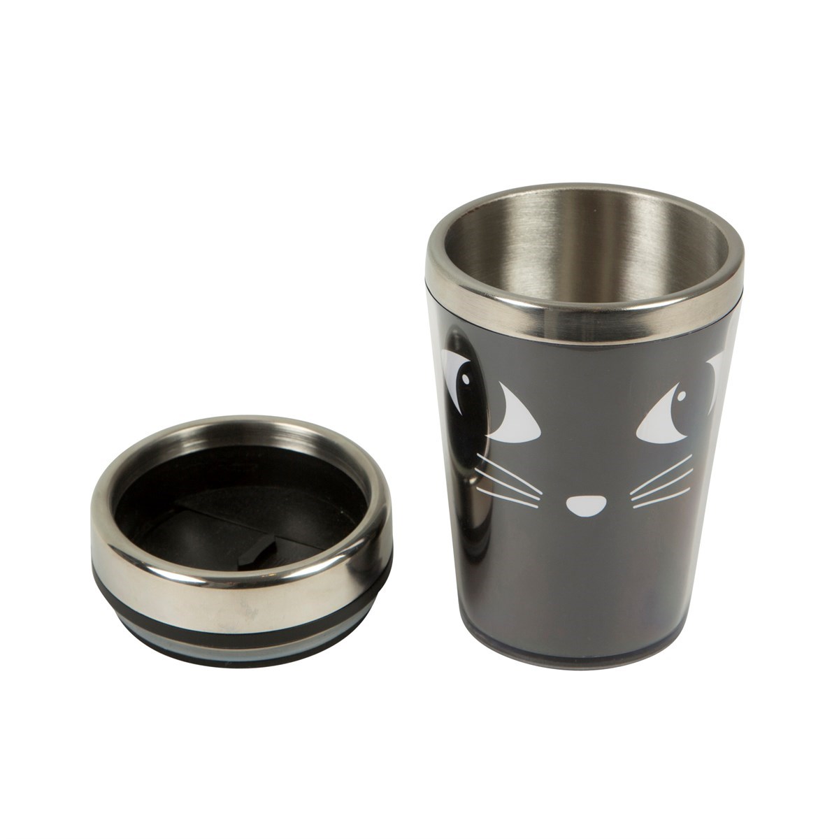 black cat travel mug