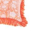 Block Print Fringed Cushion Cover Terracotta