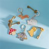 Grey Cat Enamel Keyring