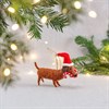 Sausage Dog with Candy Cane Hanging Decoration