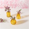 Yellow Glass Bud Vases - Set of 3