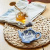 Blue Willow Floral Tea Lovers Tea Bag Dish