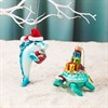 Festive Dolphin with Present Shaped Bauble