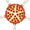 Pizza Slices Baubles in a Box -Set of 5