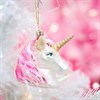 Pink Shimmer Unicorn Head Shaped Bauble