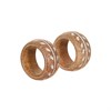 Mango Wood Carved Napkin Ring - Set of 2