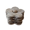 Wooden Brown Flower Coasters - Set of 4