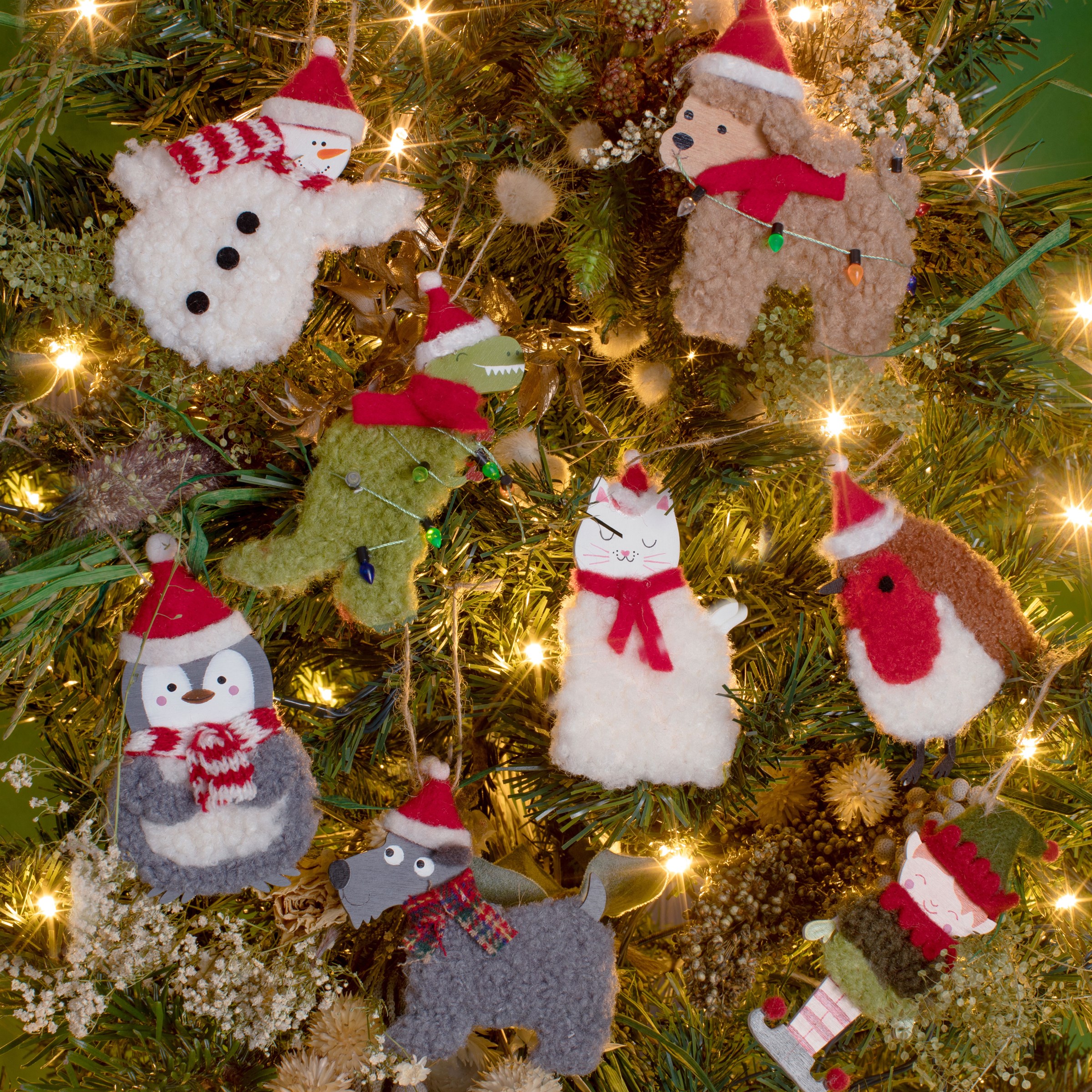 Felt Animal Christmas Tree Decorations | Sass & Belle Felt Animal Christmas Tree Decorations | Sass & Belle