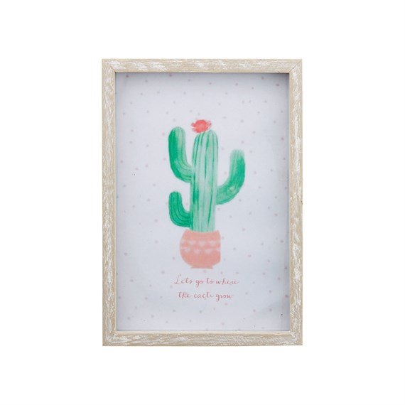 Pastel Cactus Wooden Photo Frame