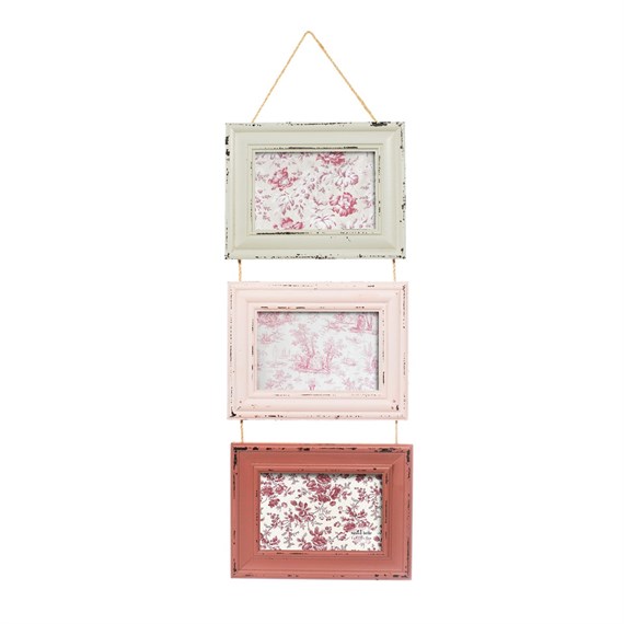 Delilah Triple Photo Frame Pink