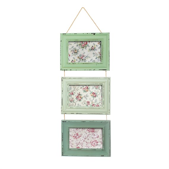 Delilah Triple Photo Frame Green