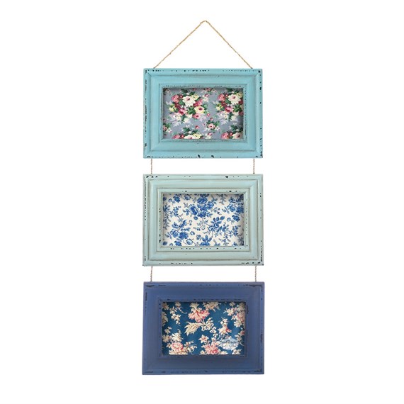 Delilah Triple Photo Frame Blue