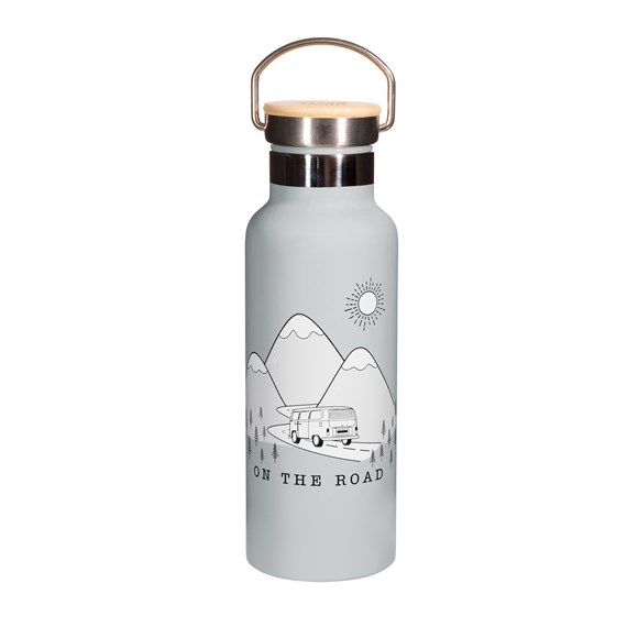 On the Road Grey Metal Water Bottle