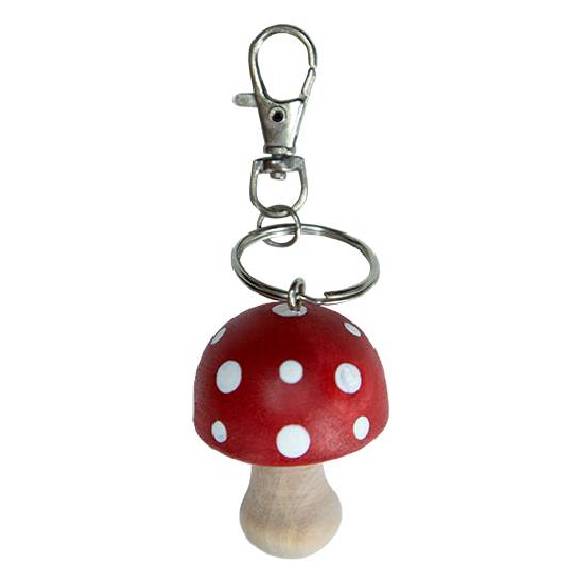 Mushroom Wooden Keyring