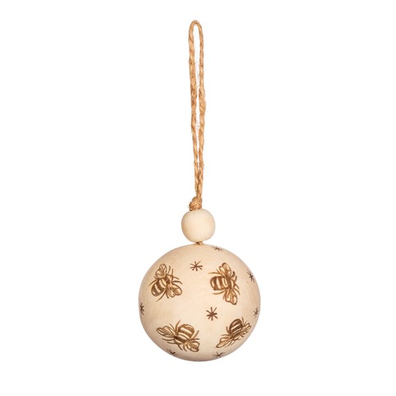 Wooden Busy Bees Bauble