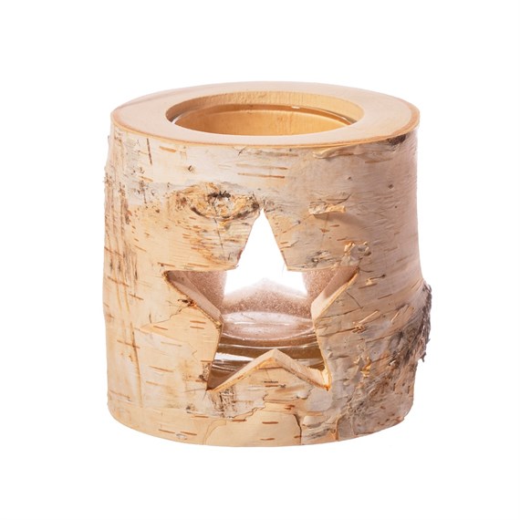 Wooden Birch Star Tea Light