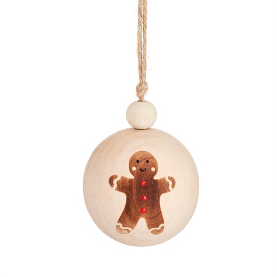 Gingerbread Man Wooden Bauble