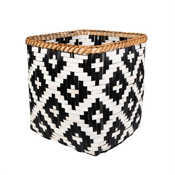 Scandi Boho Geo Bamboo Basket