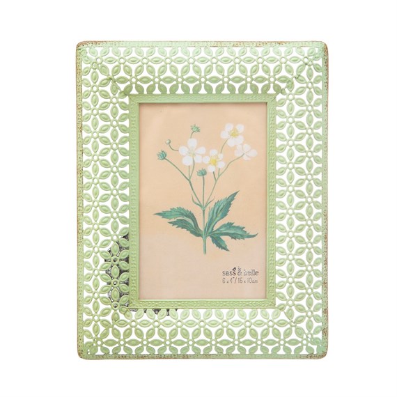 Green Metal Floral Frame