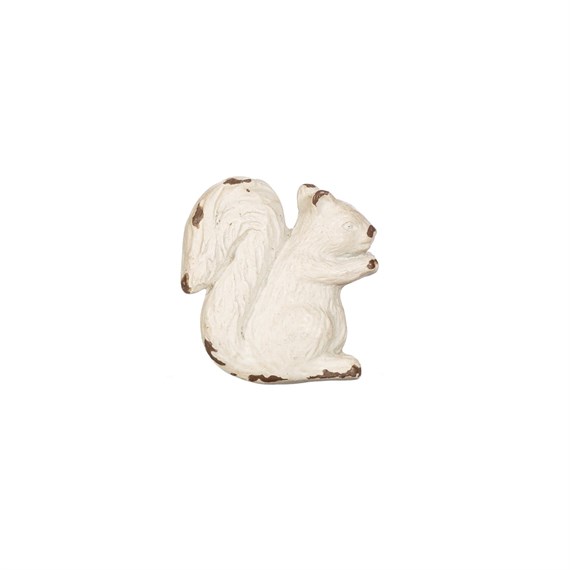 Antique White Squirrel Drawer Knob