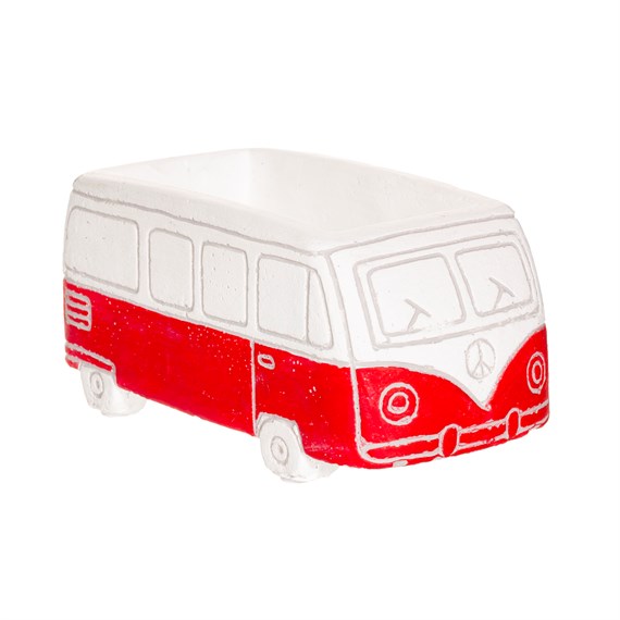 Red Campervan Cement Planter