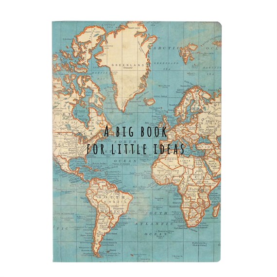 A Big Book for Little Ideas Vintage Map A5 Notebook