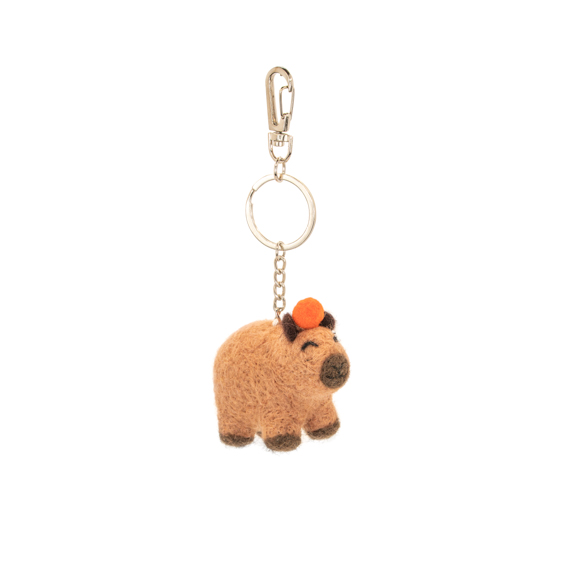 Capybara Felt Keyring