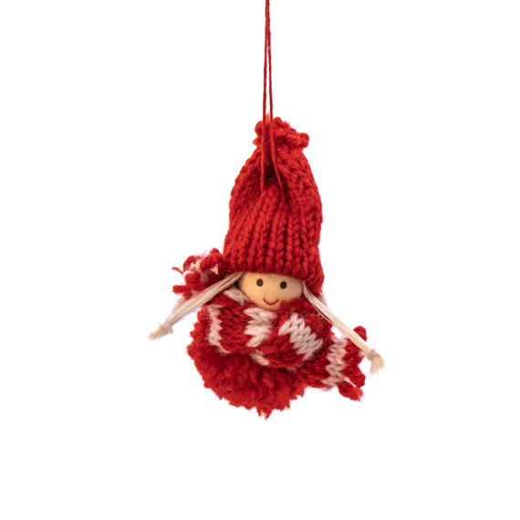 Knited Girl Felt Decoration