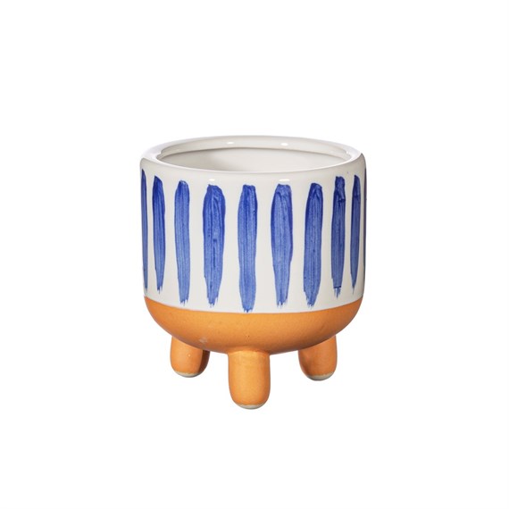 Paros Blue Stripe Planter