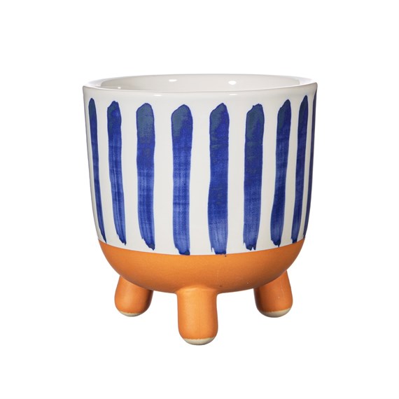 Paros Blue Stripe Large Planter