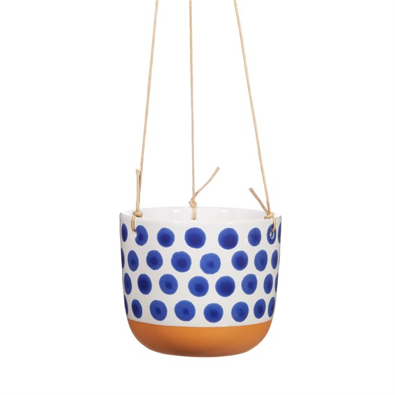 Naxos Blue Spot Hanging Planter