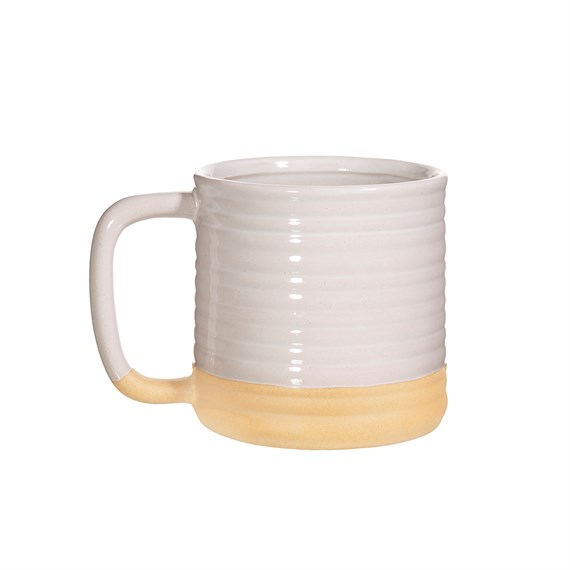 Rustic White Half Glazed Mug