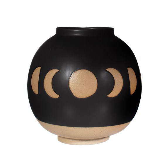 Moon Phases Vase Large Black