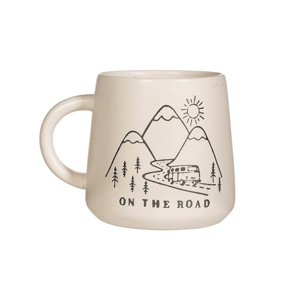 On the Road Stoneware White Mug