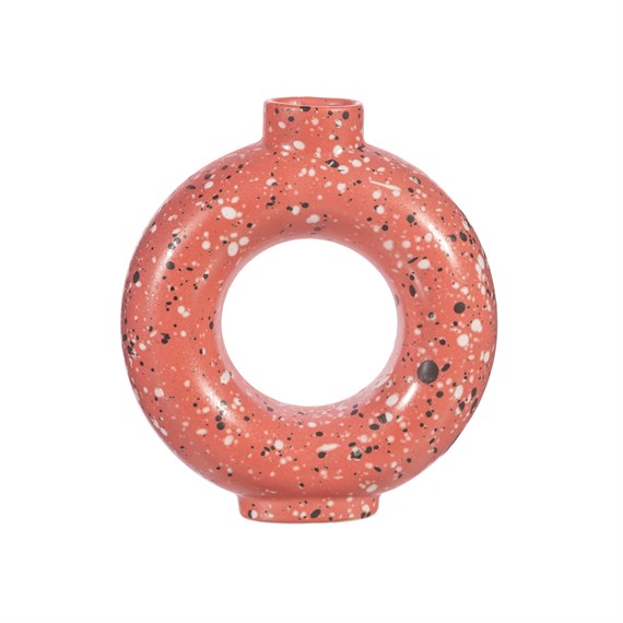 Brick Red Terrazzo Speckled Small Circle Vase