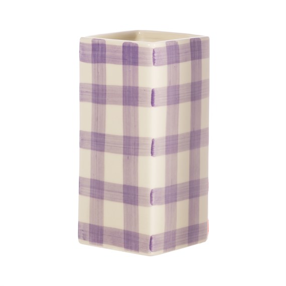 Gingham Vase Lilac
