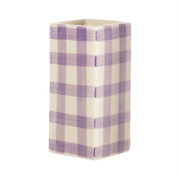 Gingham Vase Lilac