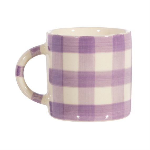 Gingham Mug Lilac