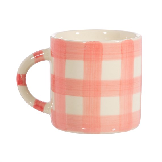 Gingham Mug Pink