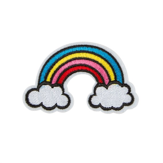 Rainbow with Clouds Iron on Patch Accessory