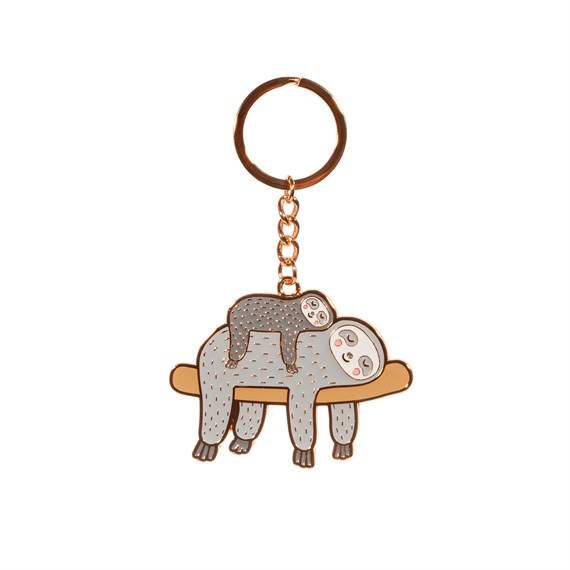 Sloth Enamel Keyring