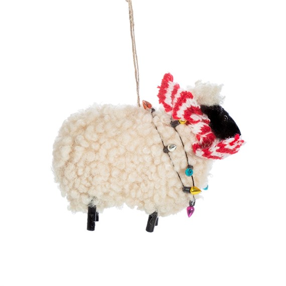 Sheep in Scarf Felt Decoration