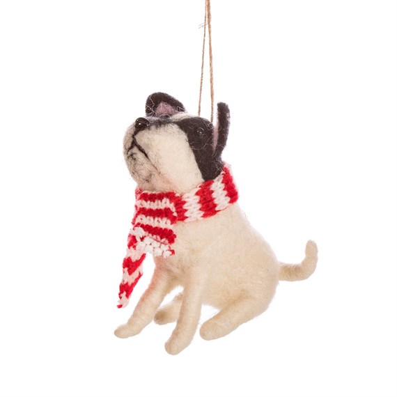 Dog with Scarf Felt Decoration