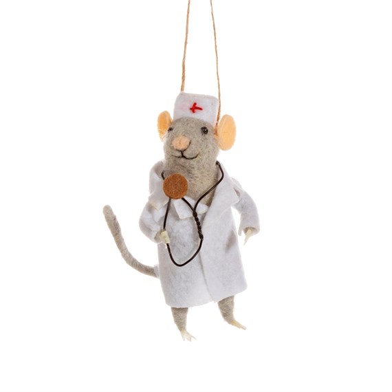 Doctor Mouse Felt Decoration