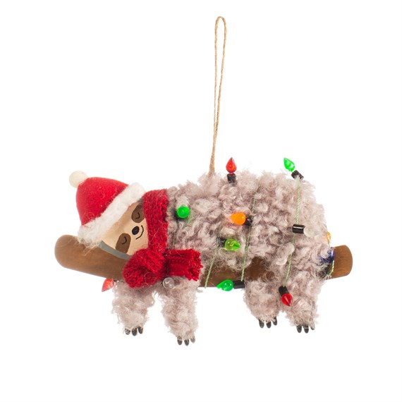 Festive Sloth Hanging Decoration