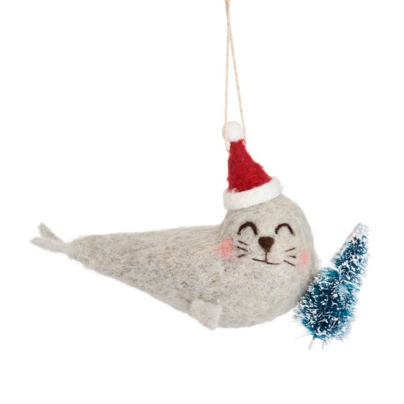Seal with Tree Felt Decoration