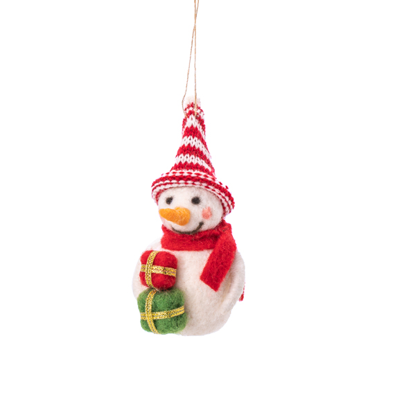 Snowman with Gifts Felt Decoration